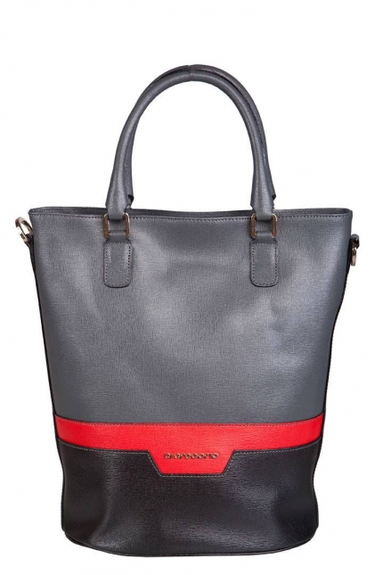 Женская сумка Di Gregorio, DG 2401 grigio/rosso/nero, серый